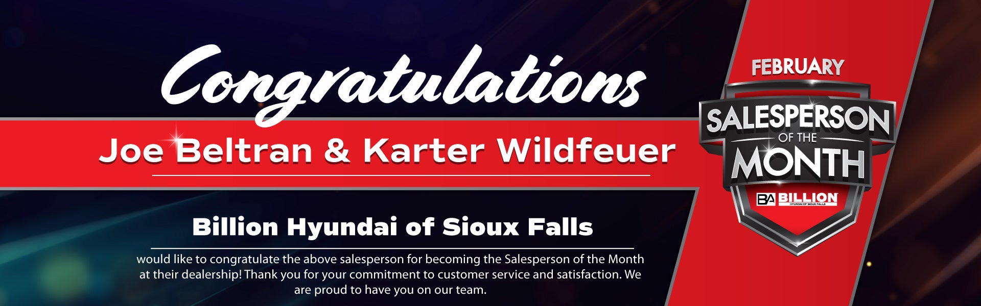 SALESPERSON OF THE MONTH